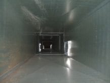 The shining clean interior of an air duct